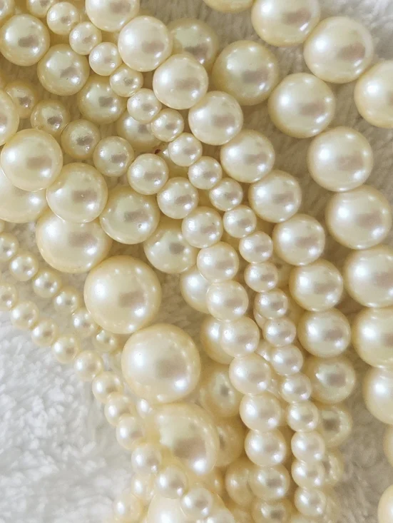 Vintage Carolee ✨️ Multi-Strand Ivory Pearl Necklace with Gold Clasp - Picture 5 of 11